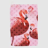 Watercolor Flamingo Muster Golfhandtuch (Vorderseite)
