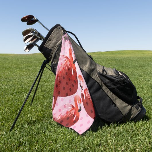 Watercolor Flamingo Muster Golfhandtuch (Gras)