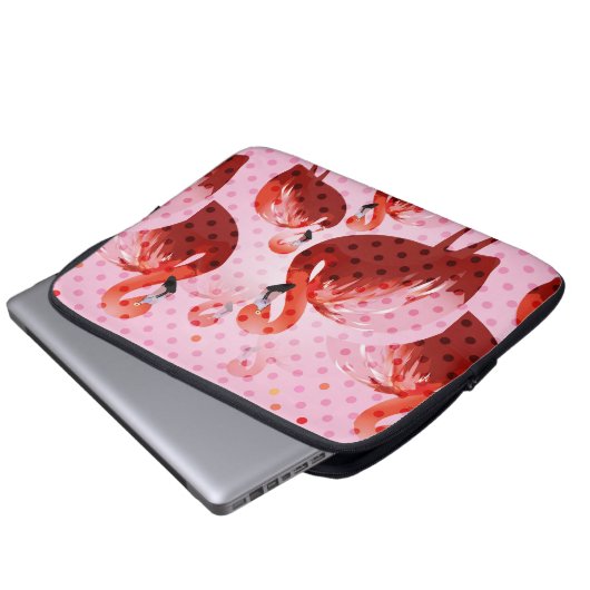 Watercolor Flamingo Muster Laptopschutzhülle (Vorne Knopf)