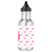 Watercolor Flamingo Muster Personalisiert Edelstahlflasche (Rechts)
