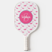 Watercolor Flamingo Muster Personalisiert Pickleball Schläger (Vorderseite)