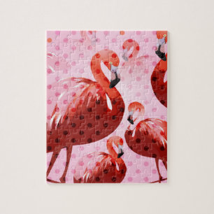 Watercolor Flamingo Muster Puzzle