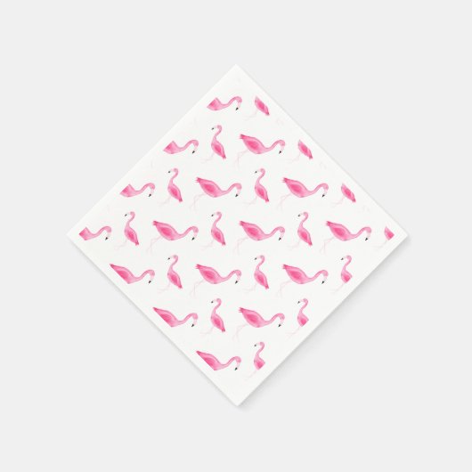 Watercolor Flamingo Muster Serviette (Ecke)