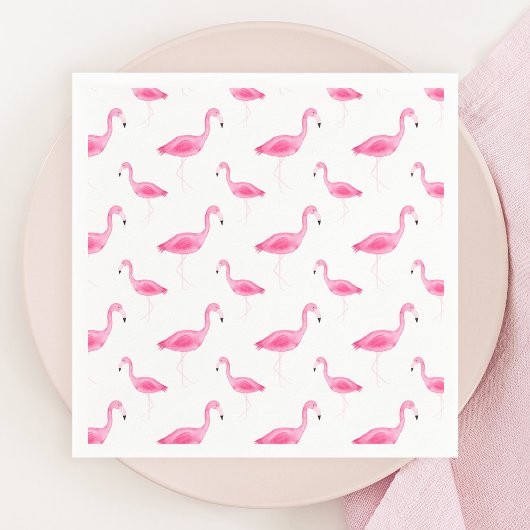 Watercolor Flamingo Muster Serviette