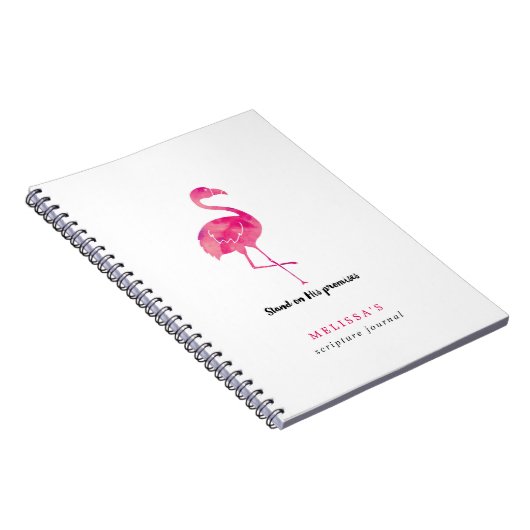 Watercolor Flamingo Personalisiert Scripting Journ Notizblock (Rechte Seite)