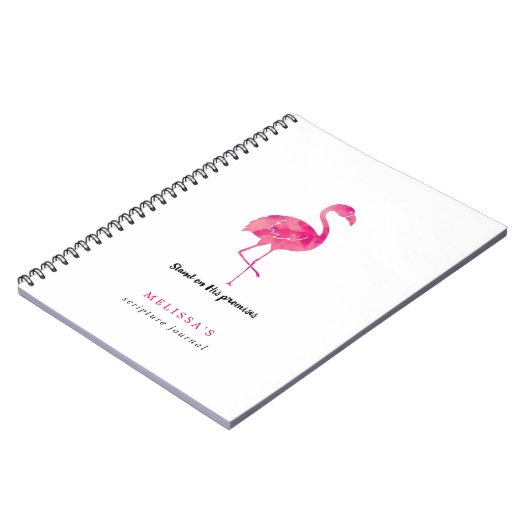 Watercolor Flamingo Personalisiert Scripting Journ Notizblock (Linke Seite)