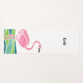 Watercolor-Flamingo-personalisierter hübscher Yogamatte (Vorderseite (Horizontal))