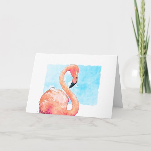 Watercolor Flamingo Pink Blank Greise (Vorderseite)