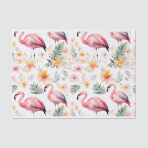 Watercolor Flamingo Pink Pattern Sommer Seidenpapier