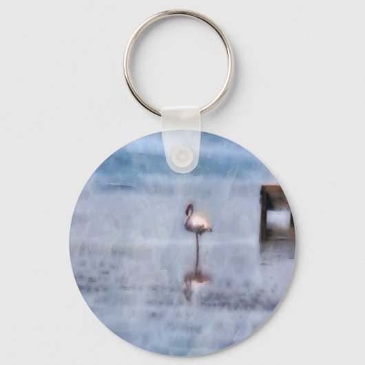 Watercolor Flamingo Schlüsselanhänger (Vorderseite)