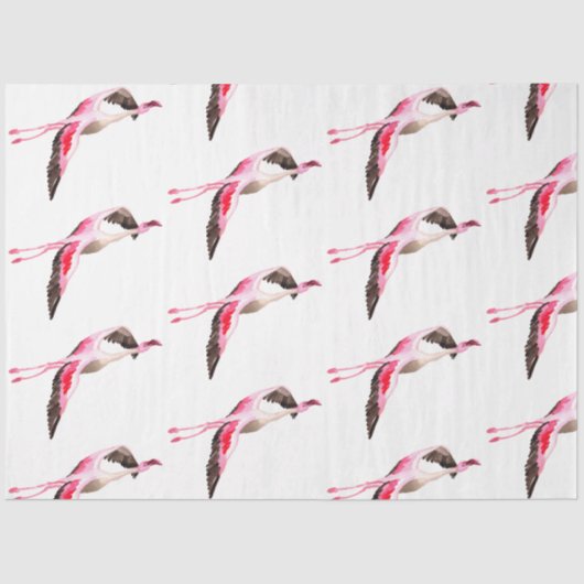 Watercolor Flamingo Series Design 10 Seidenpapier (Vorderseite)