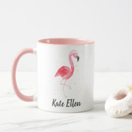 Watercolor Flamingo Tasse Individuelle Name
