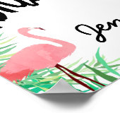 Watercolor Flamingo Tropical Brautparty Willkommen Poster (Ecke)