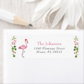 Watercolor Flamingo Tropical Christmas Address (Insitu)
