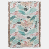 Watercolor Flamingo Tropisches Muster Decke (Vorderseite Vertikal)