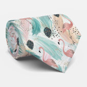 Watercolor Flamingo Tropisches Muster Krawatte (Gerollt)