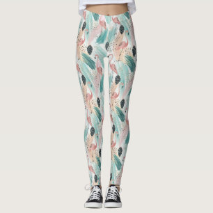 Watercolor Flamingo Tropisches Muster Leggings