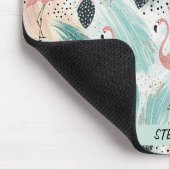 Watercolor Flamingo Tropisches Muster Mousepad (Ecke)