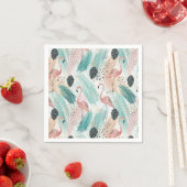 Watercolor Flamingo Tropisches Muster Serviette (Beispiel)