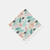 Watercolor Flamingo Tropisches Muster Serviette (Ecke)