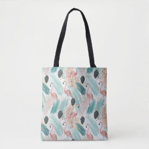 Watercolor Flamingo Tropisches Muster Tasche