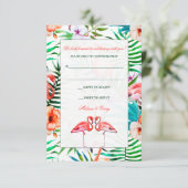 Watercolor Flamingo Wedding Response RSVP Karte (Stehend Vorderseite)