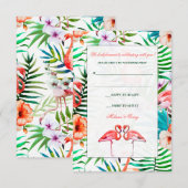 Watercolor Flamingo Wedding Response RSVP Karte (Vorne/Hinten)
