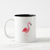 Watercolor Flamingo Zweifarbige Tasse (Links)
