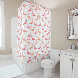 Watercolor Flamingos Duschvorhang