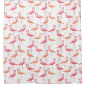 Watercolor Flamingos Duschvorhang (Vorderseite)