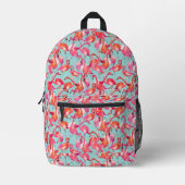 Watercolor Flamingos Gathered Bedruckter Rucksack (Vorderseite)