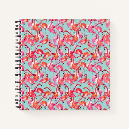 Watercolor Flamingos Gathered Notizblock (Vorderseite)