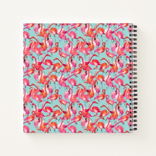 Watercolor Flamingos Gathered Notizblock (Rückseite)