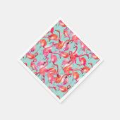 Watercolor Flamingos Gathered Serviette (Ecke)