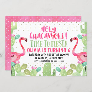 Watercolor Flamingos Geburtstagsparty Einladung