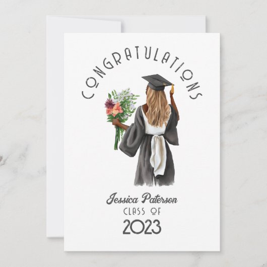 Watercolor Floral African Girl Gratulation (Vorderseite)