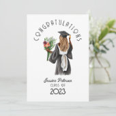 Watercolor Floral African Girl Gratulation (Stehend Vorderseite)