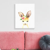 Watercolor Floral Baby Kangaroo Australische Tiere Leinwanddruck (Insitu (Wohnzimmer))