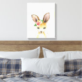 Watercolor Floral Baby Kangaroo Australische Tiere Leinwanddruck (Insitu (Schlafzimmer))