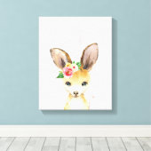 Watercolor Floral Baby Kangaroo Australische Tiere Leinwanddruck (Insitu (Holzboden))