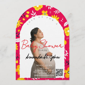 Watercolor Floral Baby Shower Invitation Einladung