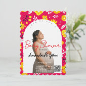 Watercolor Floral Baby Shower Invitation Einladung (Stehend Vorderseite)