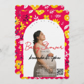 Watercolor Floral Baby Shower Invitation Einladung (Vorne/Hinten)