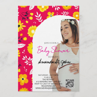 Watercolor Floral Baby Shower Invitation Einladung
