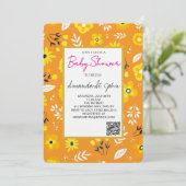 Watercolor Floral Baby Shower Invitation Einladung (Stehend Vorderseite)