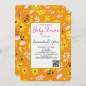 Watercolor Floral Baby Shower Invitation Einladung (Vorne/Hinten)