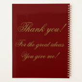 Watercolor Floral Big Ideas Gold & Burgund 2021 Planer (Rückseite)