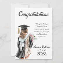 Watercolor Floral Blond Girl Congratulations