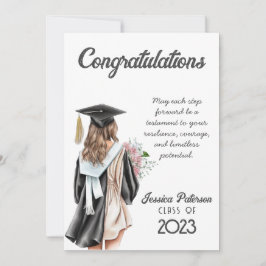 Watercolor Floral Blond Girl Congratulations