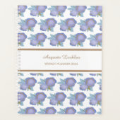 Watercolor Floral Blue Gold Muster Wochenplaner (Vorderseite)